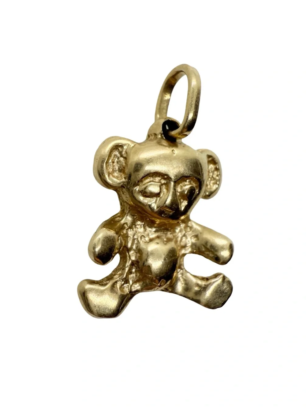 Gold Teddy Bear Pendant for Kids - Cute Charm Necklace